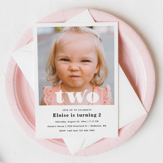 Minimale 2e verjaardag uitnodiging | 2e verjaardag