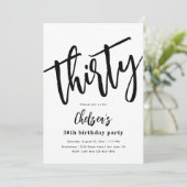 Minimale 30e verjaardag Uitnodigingen | 30e (Staand voorkant)