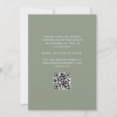 Minimale 3-foto Collage Arch QR Code Sage Groen Save The Date (Achterkant)