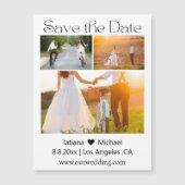 minimale 3 foto collage save the date magneet (Voorkant)