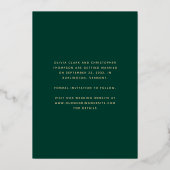 Minimale 3-foto Emerald Green Gold Save the Date Folie Uitnodiging (Achterkant)