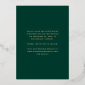 Minimale 3-foto Emerald Green Gold Save the Date Folie Uitnodiging (Achterkant)