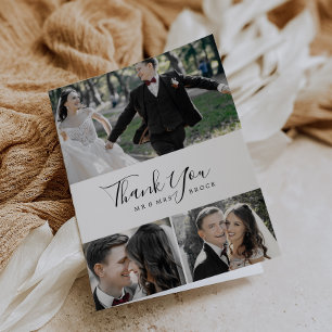 Minimale 3-fotocollage - Hartelijk dank - kaart