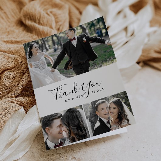 Minimale 3-fotocollage - Hartelijk dank - kaart