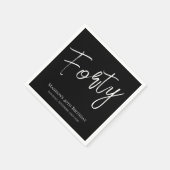 Minimale 40e verjaardag van zwart-wit-veertig servet (Hoek)