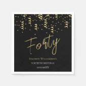 Minimale 40e verjaardag voor zwart en goud servet (Voorkant)