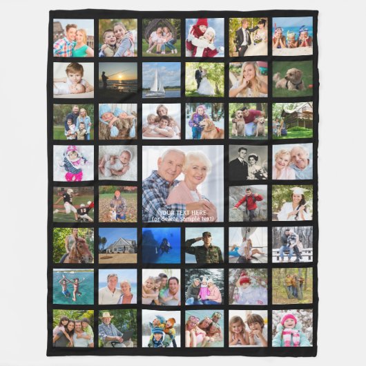 Minimale 45 Foto Collage Sjabloon Aangepaste Jouw  Fleece Deken (Voorkant)