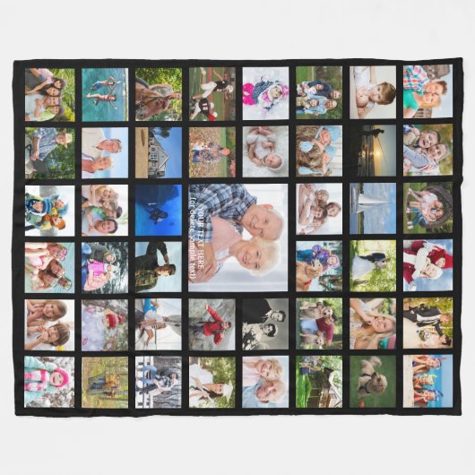 Minimale 45 Foto Collage Sjabloon Aangepaste Jouw  Fleece Deken (Voorkant (Horizontaal))