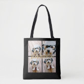 Minimale 4 foto-collage - Zwart - Gouden scripttek Tote Bag (Voorkant)