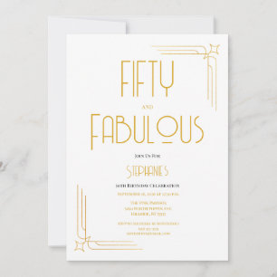 Minimale 50 en Fabulous 50ste verjaardagsuitnodigi Kaart