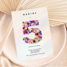 Minimale 5e verjaardag uitnodiging Elegante chique