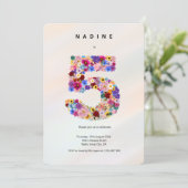 Minimale 5e verjaardag uitnodiging Elegante chique (Staand voorkant)