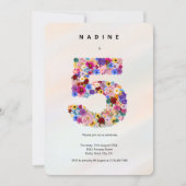 Minimale 5e verjaardag uitnodiging Elegante chique (Voorkant)