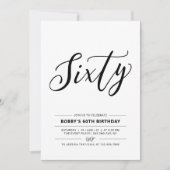 Minimale 60e verjaardag zwart-wit-60e verjaardag kaart (Voorkant)