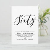 Minimale 60e verjaardag zwart-wit-60e verjaardag kaart (Staand voorkant)