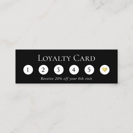 Minimale 6 Punch Plain Black Customer Loyalty (Voorkant)