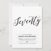 Minimale 70e verjaardag zwart-wit 70 kaart (Voorkant)