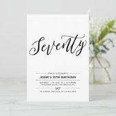 Minimale 70e verjaardag zwart-wit 70 kaart (Staand voorkant)