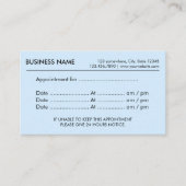 Minimale aanduiding voor babyblauw afsprakenkaartje (Voorkant)