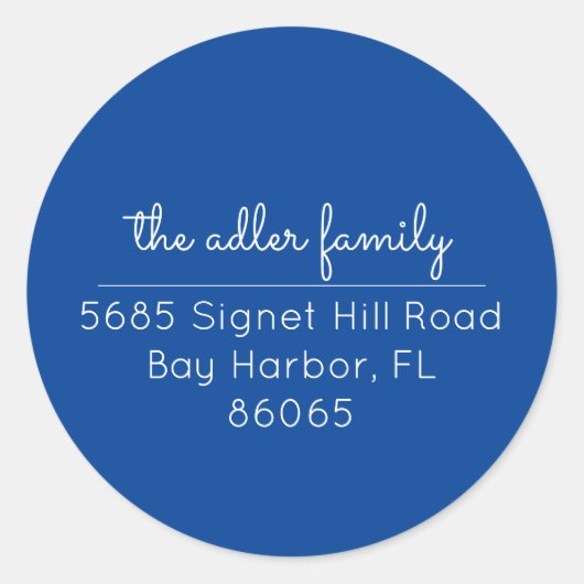Minimale aanduiding voor Brigh Blue- en White Retu Ronde Sticker (Voorkant)