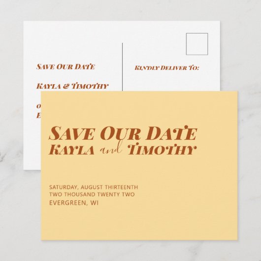 Minimale Aangepast sparen het Briefkaart van de Du (Voorkant / Achterkant)