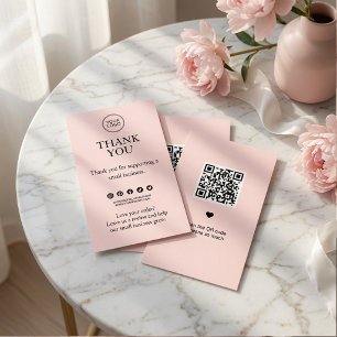 Minimale aangepaste bedankkaart met QR-code Informatiekaartje