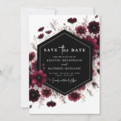 Minimale aangepaste Bourgogne bruiloft Save The Date (Voorkant)