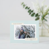 Minimale aangepaste detailfoto voor retro Pastel B Feestdagenkaart (Staand voorkant)