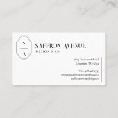 Minimale aangepaste Elegant Monogram Crest Custom  Visitekaartje (Achterkant)