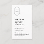 Minimale aangepaste Elegant Monogram Crest Custom  Visitekaartje (Achterkant)