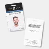 Minimale aangepaste foto en naam personeelsbadge badge (Voor- en achterkant)