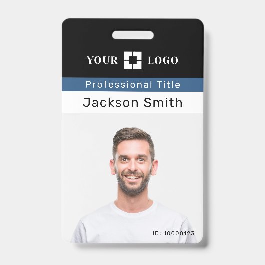 Minimale aangepaste foto en naam personeelsbadge badge (Voorzijde)