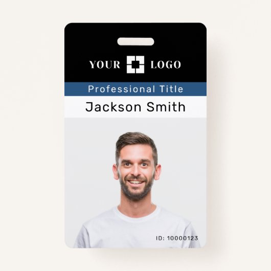 Minimale aangepaste foto- en naamplaatje voor werk badge (Voorkant)