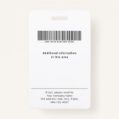 Minimale aangepaste foto- en naamplaatje voor werk badge (Achterkant)