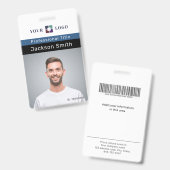 Minimale aangepaste foto- en naamplaatje voor werk badge (Voor- en achterkant)