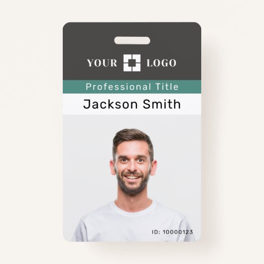 Minimale aangepaste foto- en naamplaatje voor werk badge (Voorkant)