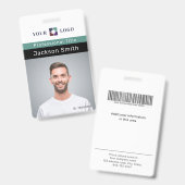 Minimale aangepaste foto- en naamplaatje voor werk badge (Voor- en achterkant)