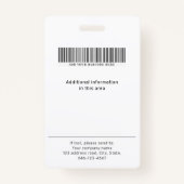 Minimale aangepaste foto- en naamplaatje voor werk badge (Achterkant)