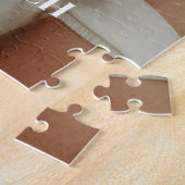 Minimale Aangepaste Foto Trouwpaar & Namen Legpuzzel (Zijkant)