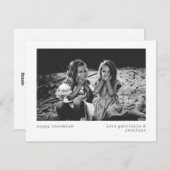 Minimale aangepaste foto van Hanukkah Retro Feestdagenkaart (Voorkant / Achterkant)