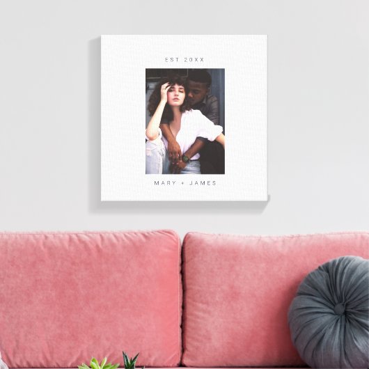 Minimale aangepaste fototekst canvas afdruk (Insitu (Woonkamer))