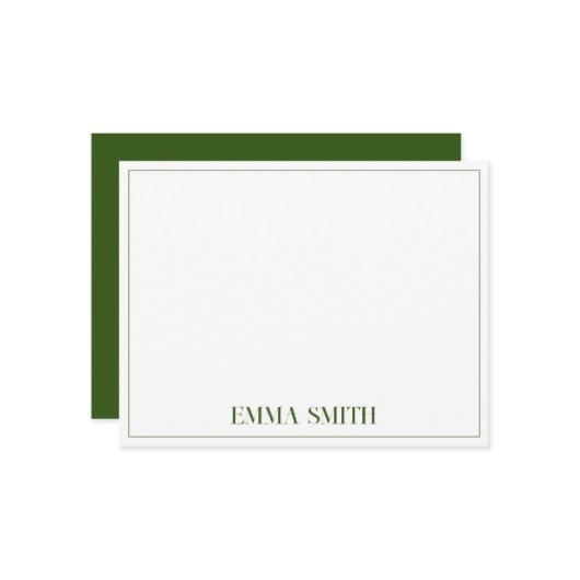 Minimale aangepaste grafische monogram notitiekaartje (Voorkant / Achterkant in situ)