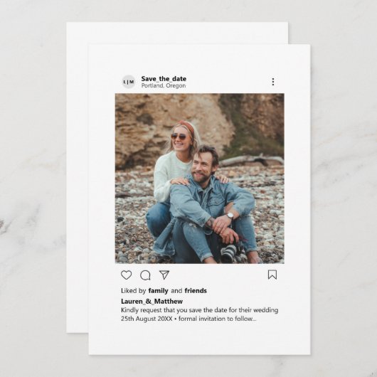 Minimale aangepaste installatiescherm voor install save the date (Voorkant / Achterkant)