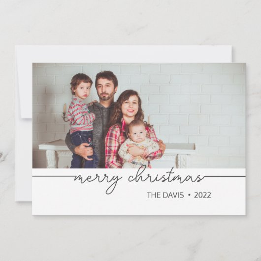 Minimale aangepaste kerstkaarten voor script aankondiging (Voorkant)