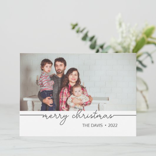 Minimale aangepaste kerstkaarten voor script aankondiging (Staand voorkant)