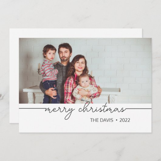 Minimale aangepaste kerstkaarten voor script aankondiging (Voorkant / Achterkant)