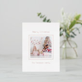 Minimale aangepaste kerstluxe voor fotografie folie feestdagen briefkaart (Staand Voorkant)