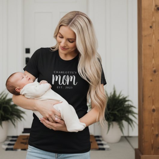 Minimale aangepaste kindnaam Nieuwe moeder gevesti T-shirt
