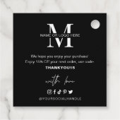 Minimale aangepaste Logo Hartelijk dank voor uw za Bedankjes Labels (Achterkant)