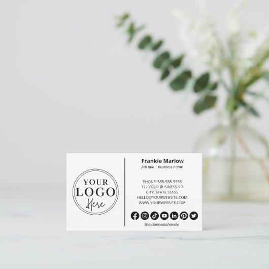 Minimale aangepaste Logo - Moderne sociale mediapi Visitekaartje (Staand voorkant)